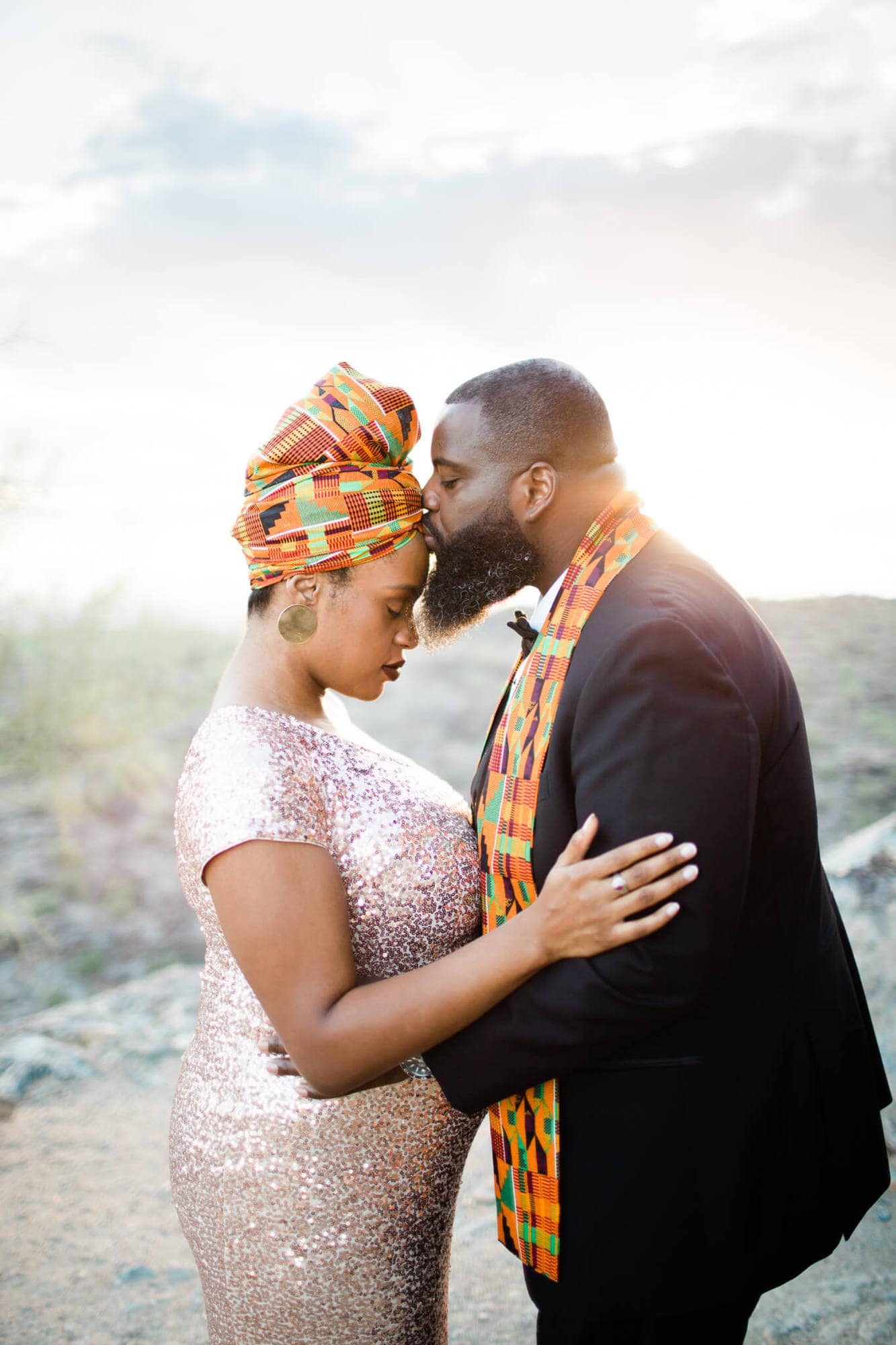 Drew and Angelica's vision for their Adventure Maternity Session was Editorial Vogue Wakanda and they were every bit as fierce as their vision suggested!