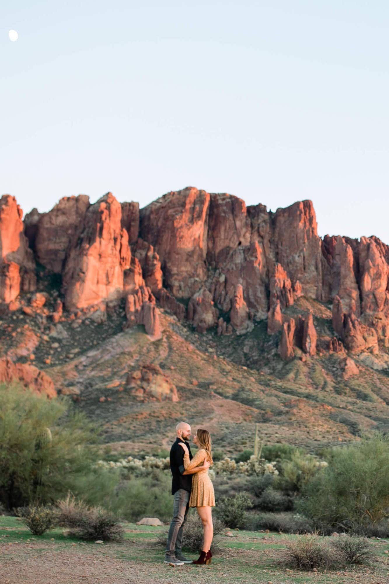 A sunset shoot in the rugged arizona desert. Wild west and cactus lovers this desert adventure session in the superstitions is for you!