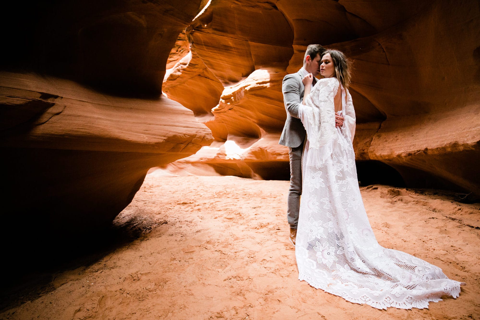 This insanely epic Slot Canyon Elopement in Arizona is the perfect inspiration for all your boho desert vibe elopement dreams!