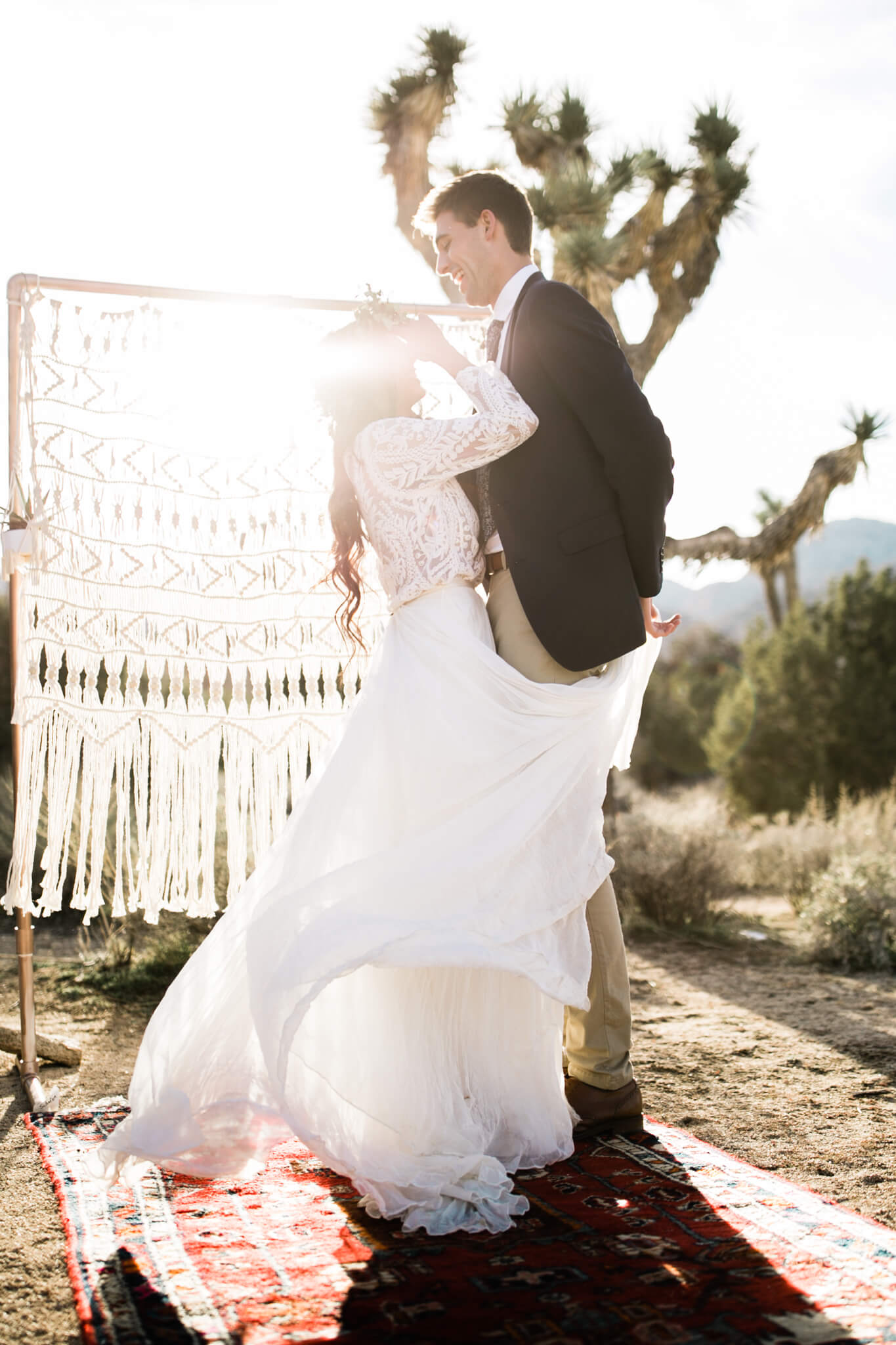 The adventerous couple during their Joshua Tree Elopement.