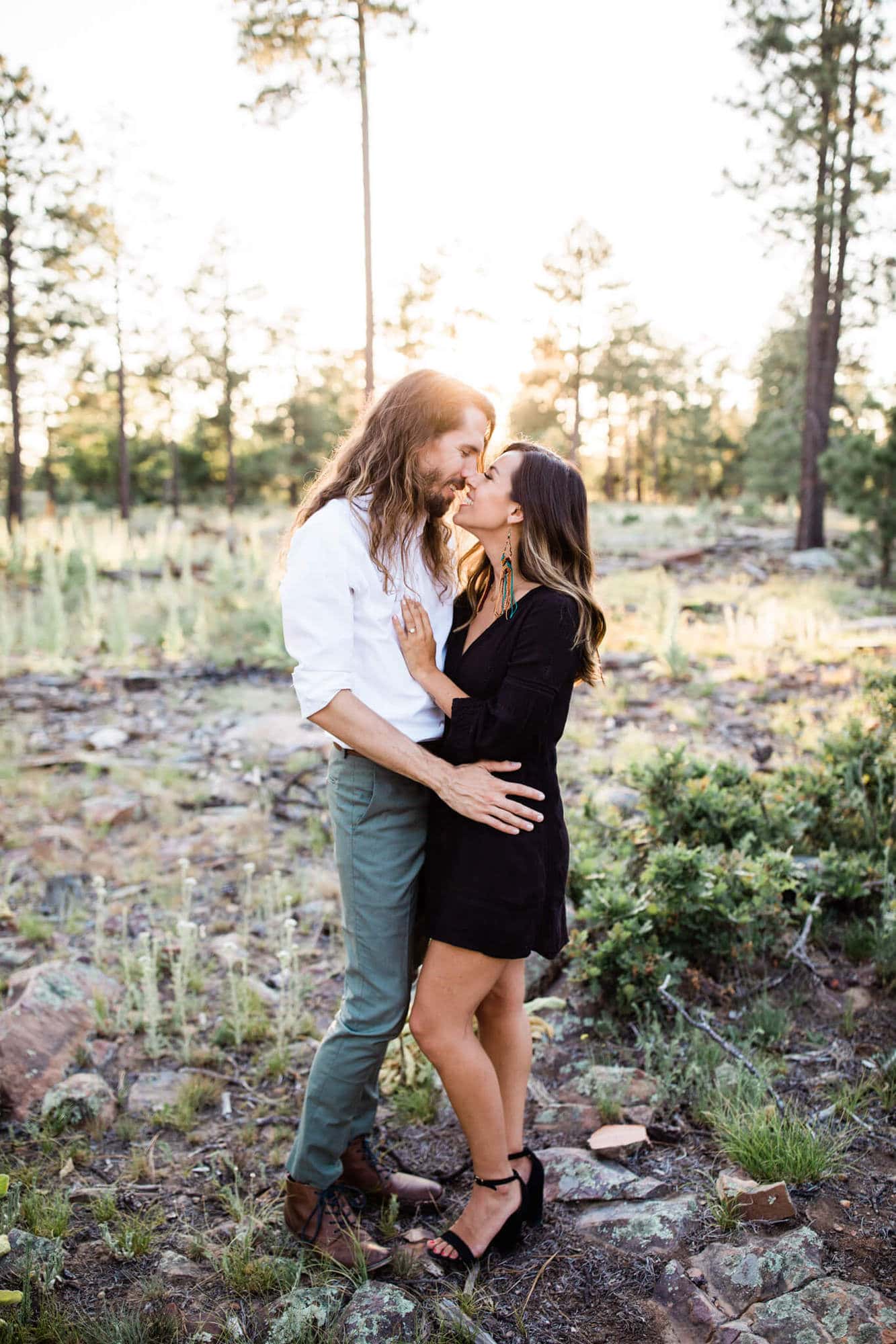 Leah and David had their forest engagement photos at the Mogollon Rim and it is the perfect spot for adventure and forest vibes.