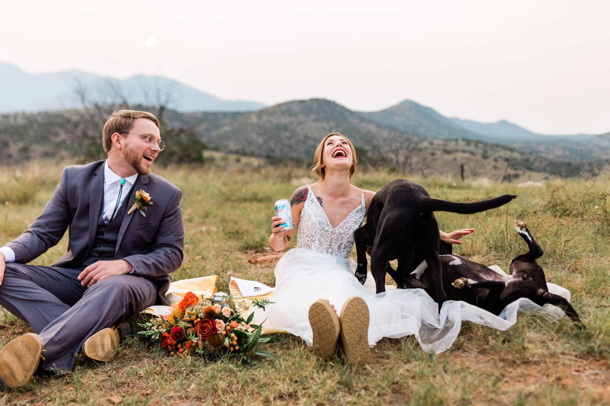 This dog friendly hiking elopement in Southern Arizona uses the Arizona Trail as a perfect back drop for this chill and emotional elopement.
