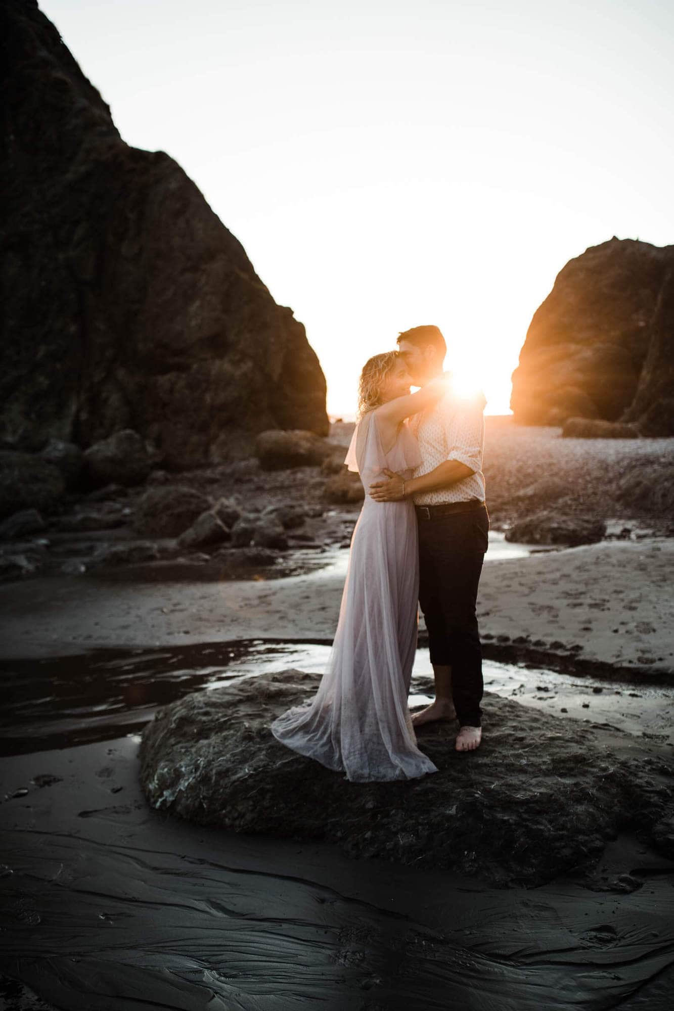 If you're looking for fun, adventure, the rugged PNW coast, and light to DIE for, look no further than this Olympic National Park elopement inspired shoot.