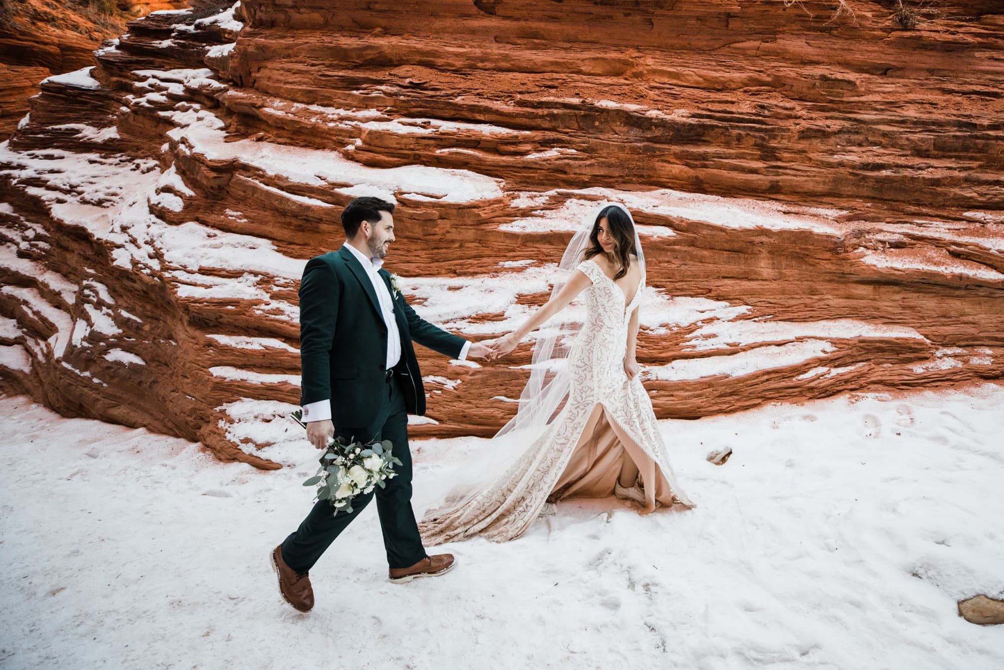 This slot canyon and sand dune elopement combo really showcases the variety the desert can provide, and how much FUN you can have on your elopement. 