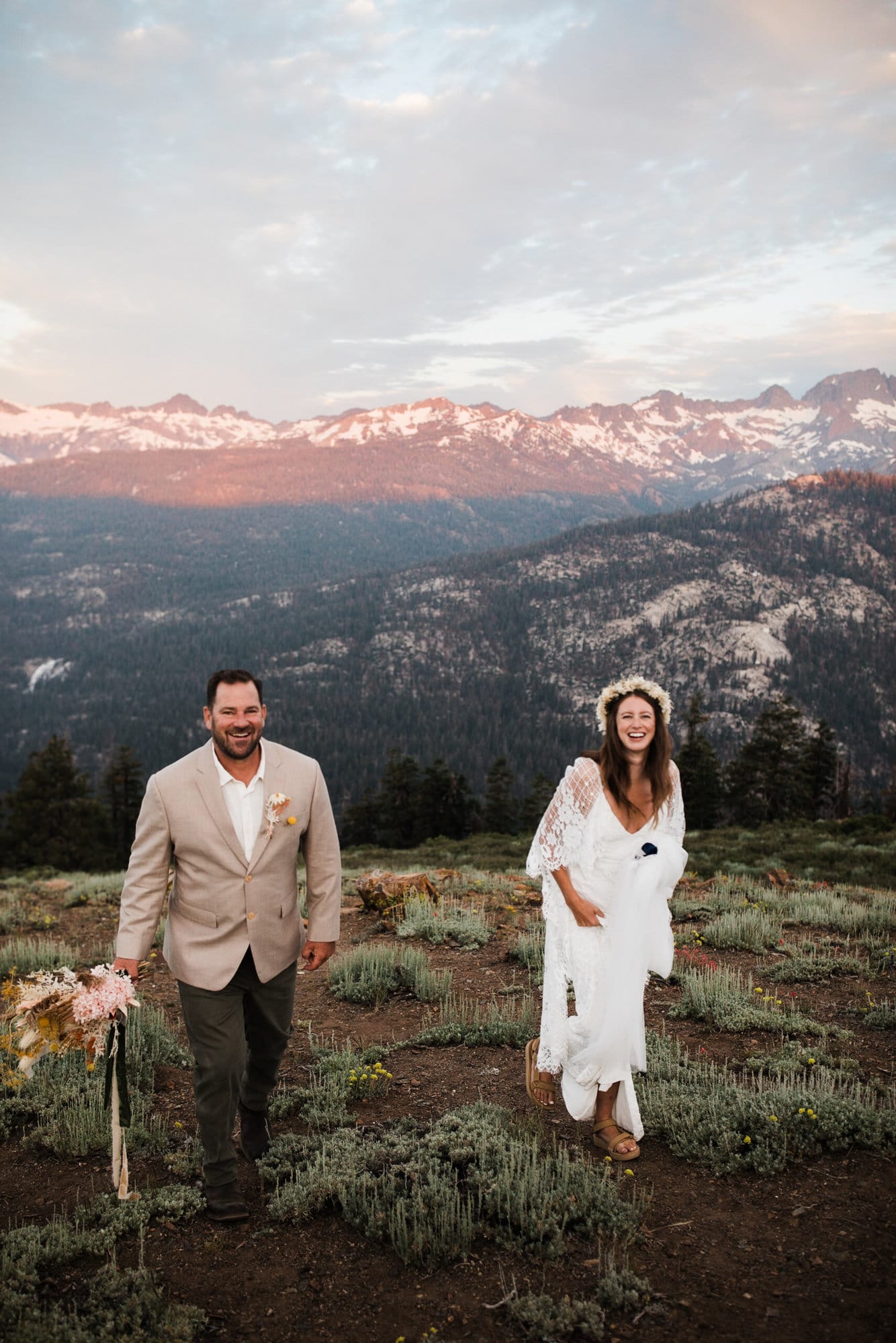 Skiing in the summer doesn't always happen- but after a record breaking winter these two got the Mammoth Lakes elopement of their dreams.