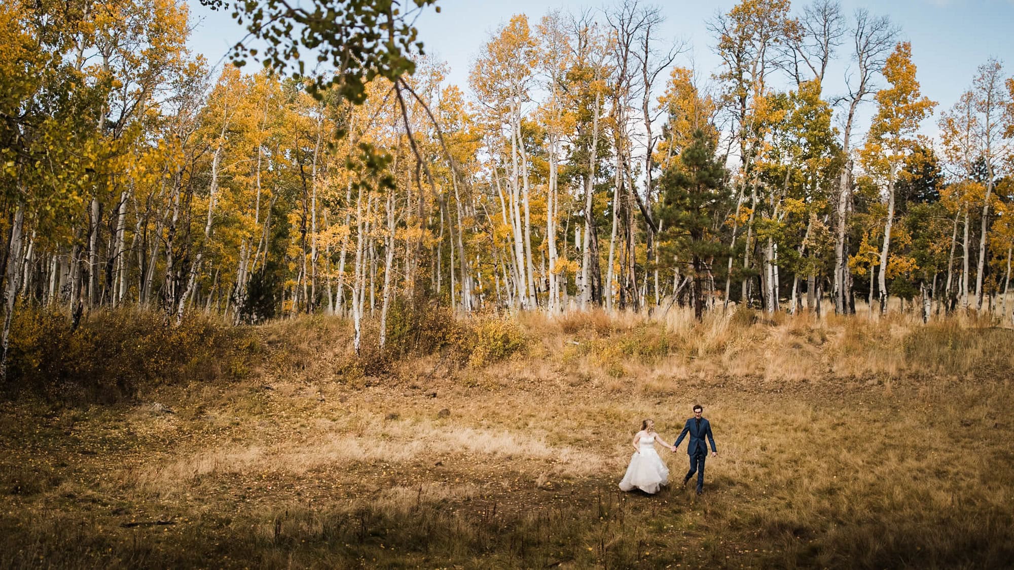 This Flagstaff Micro Wedding is a fall lovers dream. Full of yellow aspens and golden ferns and SO much love, you have to see the beauty here! 
